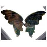 Carved Stone Butterfly Wings in Display Frame #5