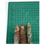 Polished Stone Point Towers (Lot of 3) including Ajooba Jasper