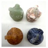 Carved Stone Pig Figurines (Lot of 4)