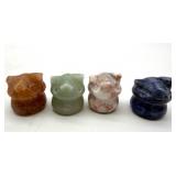 Carved Stone Pig Figurines (Lot of 4)