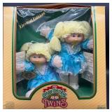 Cabbage Patch Kids - Twins - 1985 - Coleco - Pigtail - Lemon Hair - Blue Eyes - Girls - Dimples & Pacifier - MIB
