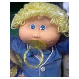 Cabbage Patch Kids - Coleco - 1985 - Twins - Boy & Girl - Braided Pigtails - Shag - Lemon Hair - Blue Eyes - Dimples and one Pacifier