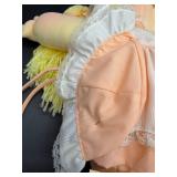 Cabbage Patch Kid - Softie - Pigtails - Lemon Hair - Girl - Peach Dress