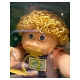 Cabbage Patch Kid - Coleco - 1985 - Pigtails - Lemon Blonde Hair - Blue Eyes - Girl - Dimples & Tooth - MIB