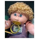 Cabbage Patch Kid - Coleco - 1985 - Loop - Wheat Hair - Green Eyes - Boy - Dimples & Pacifier - MIB