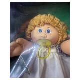 Cabbage Patch Kid - Coleco - 1985 - Double Braided Ponytails - Gold Hair - Blue Eyes - Girl - Dimples & Pacifier - MIB