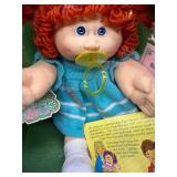 Cabbage Patch Kid - Coleco - 1985 - Double Braided Ponytail - Orange Hair - Blue Eyes - Girl - Dimples & Pacifier - MIB