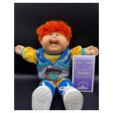 Cabbage Patch Kid - Designer Line - Coleco - Spike Hair - Orange Hair - Blue Eyes - Boy - No Dimple - Teeth - No Box
