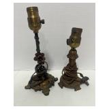 Two Vintage Table Lamp Bases  Metal Brass?