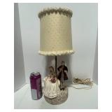Vintage Plaster Victorian Couple Lamp