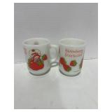 Two 1980  Vintage Anchor Hocking Strawberry Shortcake Coffee Mugs
