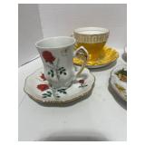 5 Vintage Cups and Saucers; Royal Ann, Royal Grafton, Relco, England