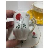 5 Vintage Cups and Saucers; Royal Ann, Royal Grafton, Relco, England