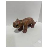 Vintage Earthy Pre Columbian Style Pottery Cat Figurine