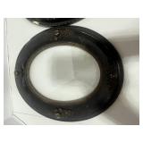 Two Antique Wooden Oval Frames with Glass: See pics for condition
