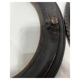 Two Antique Wooden Oval Frames with Glass: See pics for condition