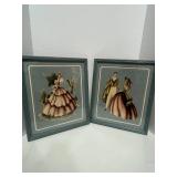 Two Vintage 1950's Watercolor Airbrush Prints by Turner 13' X 12'