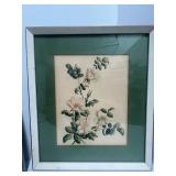 Two Art Deco Style Floral Framed Prints  10' X 12' and 14' X 12'