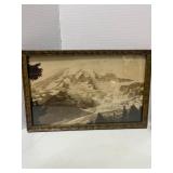 Beautiful Antique Framed Mountain Photo 7' X 11'and Framed Religious Picture 10' X 12'