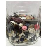 Three Jars of Vintage Buttons. The Jars are GREAT Themselves.