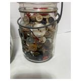 Three Jars of Vintage Buttons. The Jars are GREAT Themselves.
