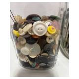Three Jars of Vintage Buttons. The Jars are GREAT Themselves.