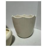 Three unmarked Vintage Pottery Flower Pots Great Condition