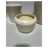 Three unmarked Vintage Pottery Flower Pots Great Condition