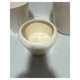 Three unmarked Vintage Pottery Flower Pots Great Condition