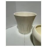 Three unmarked Vintage Pottery Flower Pots Great Condition