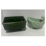 Two Vintage Planters Unmarked. One has crack