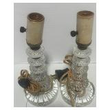 Pair of Vintage Glass Lamps Stacked Design
