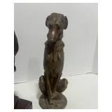 Vintage Pot Metal Elephant and Bronze/Brass Greyhound Dog