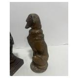 Vintage Pot Metal Elephant and Bronze/Brass Greyhound Dog