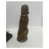 Vintage Pot Metal Elephant and Bronze/Brass Greyhound Dog