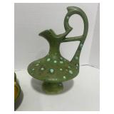 MCM Ashtray and Drip Glaze Art Pottery Pitcher
