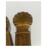 Vintage Gold Gilded Chalkware Wall Sconces