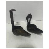 Antique Wrought Iron Cruise or Betty Whale Oil Lamps