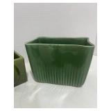 Vintage Haeger Green Planter and Green McCoy Planter