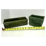 Vintage Haeger Green Planter and Green McCoy Planter