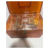 Vintage Wil-Hold Wilson Amber Sewing Box with Contents