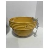 Cute Blue Wooden Bucket and McCoy Hanging Planter