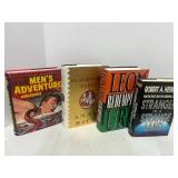 4 Books: Men's Adventure Magazines, Blackwood Farm by Anne Rice, Leonuris Redemption and Stranger in a Strange Land by Heinlein
