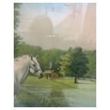 Antique Framed Horse Print