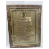 Antique 1910 Framed Print of Kiplin's 'If' Poem