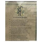 Antique 1910 Framed Print of Kiplin's 'If' Poem