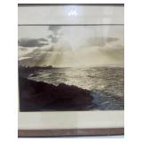Vintage Framed Ocean Photograph