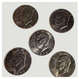 Vintage Eisenhower Dollar Coin Lot – 5 Classic Ike $1 Coins (1971, 1972 & 1978)