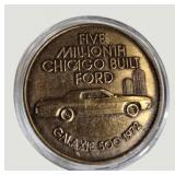 Ford Commemorative Token – 1914 Model T & 1972 Galaxie 500 – Chicago Built