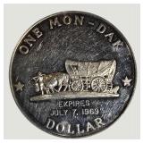 1969 J.K. Ralston Sidney Montana Trade Token – One Dollar – Exp. July 7, 1969